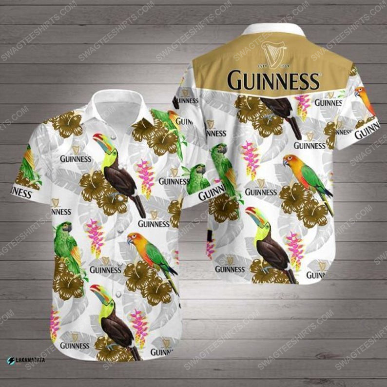 Floral Guinness Beer Summer Vacation Hawaiian Shirt