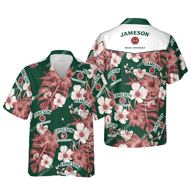 Floral Jameson Irish Whiskey Summer Vacation Hawaiian Shirt