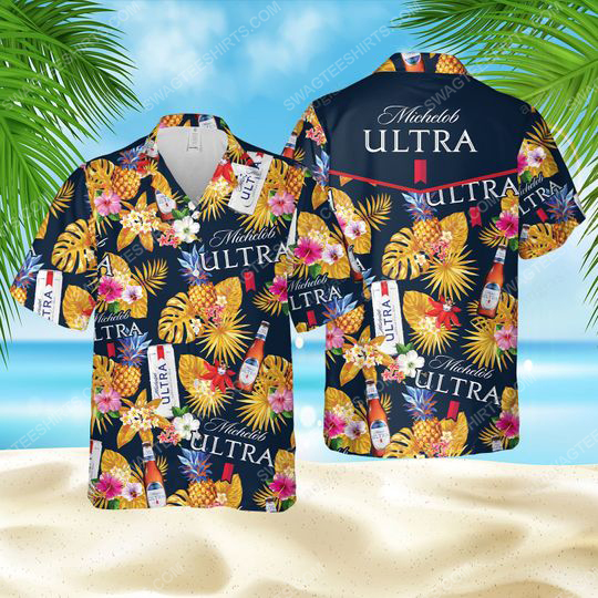 Floral Michelob Ultra Beer Summer Party Hawaiian Shirt