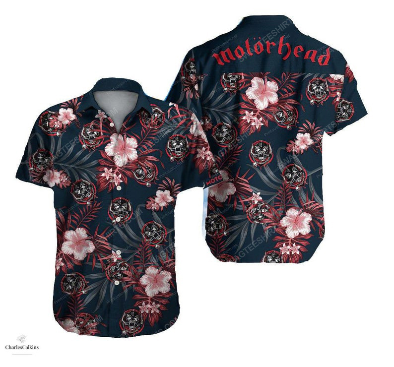 Floral Motorhead Rock Band Summer Vacation Hawaiian Shirt