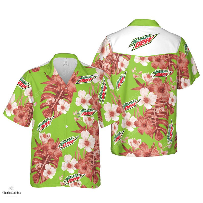 Floral Mountain Dew Drink Summer Vacation Hawaiian Shirt