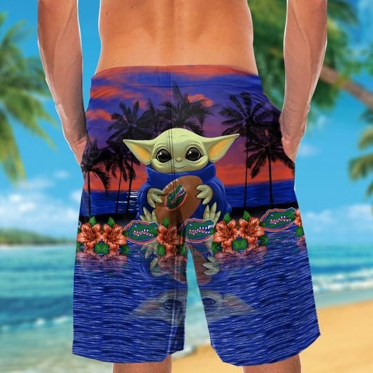 Florida Gators And Baby Yoda Hawaiian Shirt Short