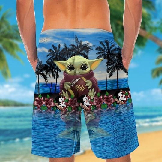 Florida State Seminoles And Baby Yoda Hawaiian Shirt Short