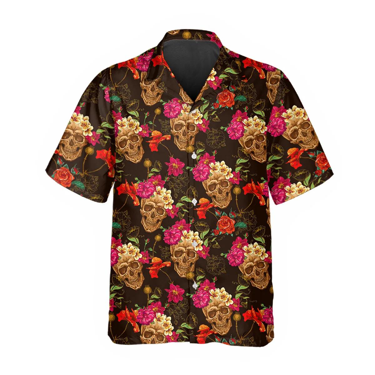 Flower Garden Floral Skull Hawaiian Shirt – Best Clothing For You