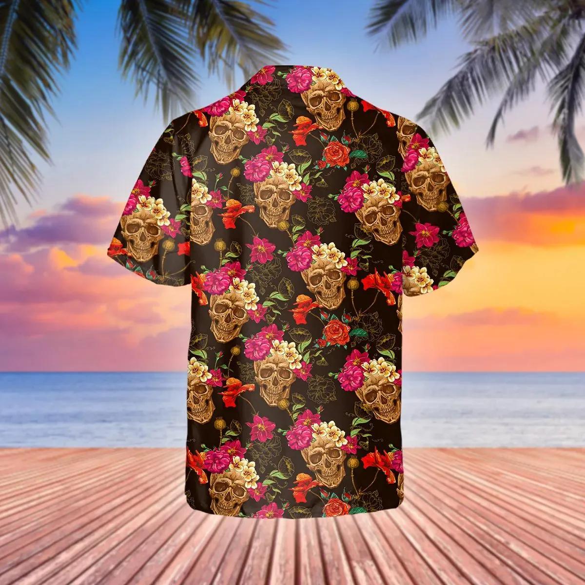 Flower Garden Floral Skull Hawaiian Shirt – Best Clothing For You