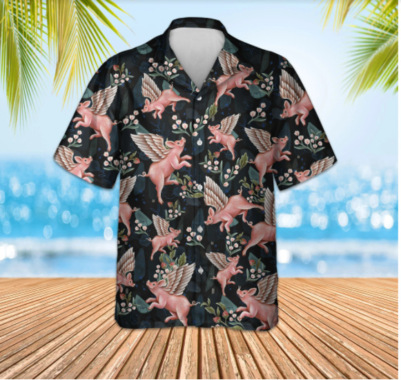 Flying Pig Vintage Hawaiian Shirt