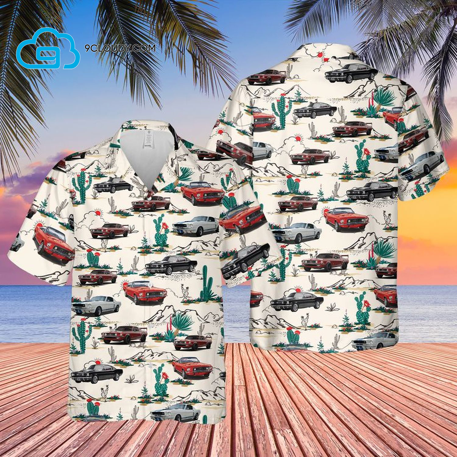 Ford Mustang Full Print Hawaiian Shirt