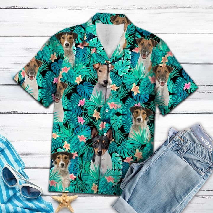 Fox Terrier Hawaiian Shirt Summer Button Up