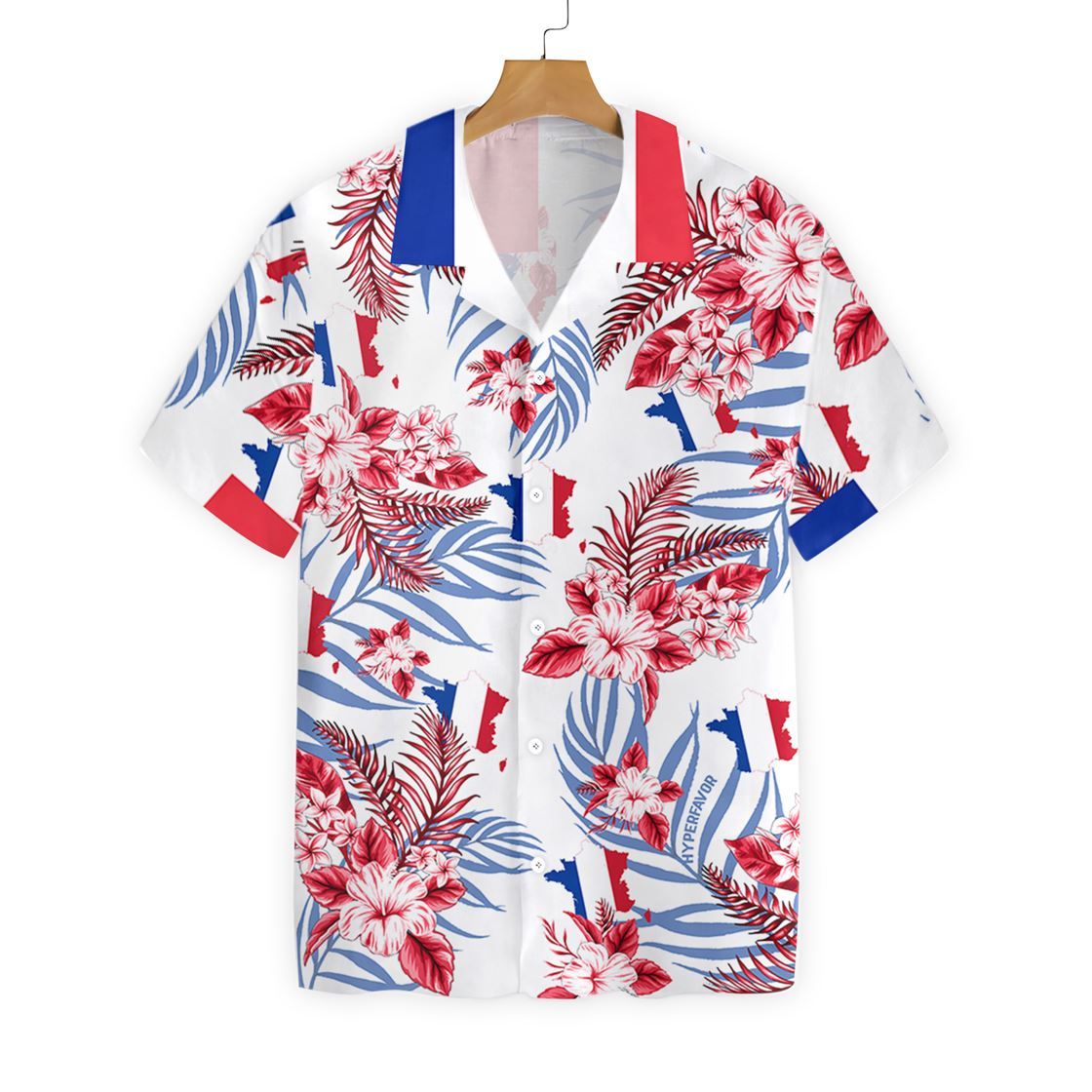 France Hibicus Hawaiian Shirt