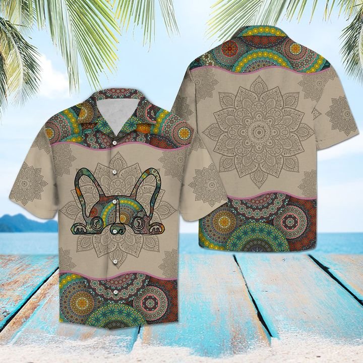 French Bulldog Mandala Hawaiian Shirt Summer Button Up