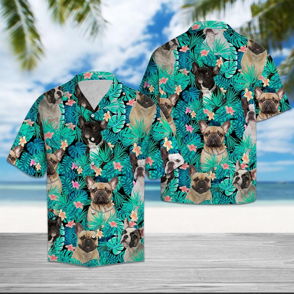 French Bulldog Tropical Hawaiian Shirt