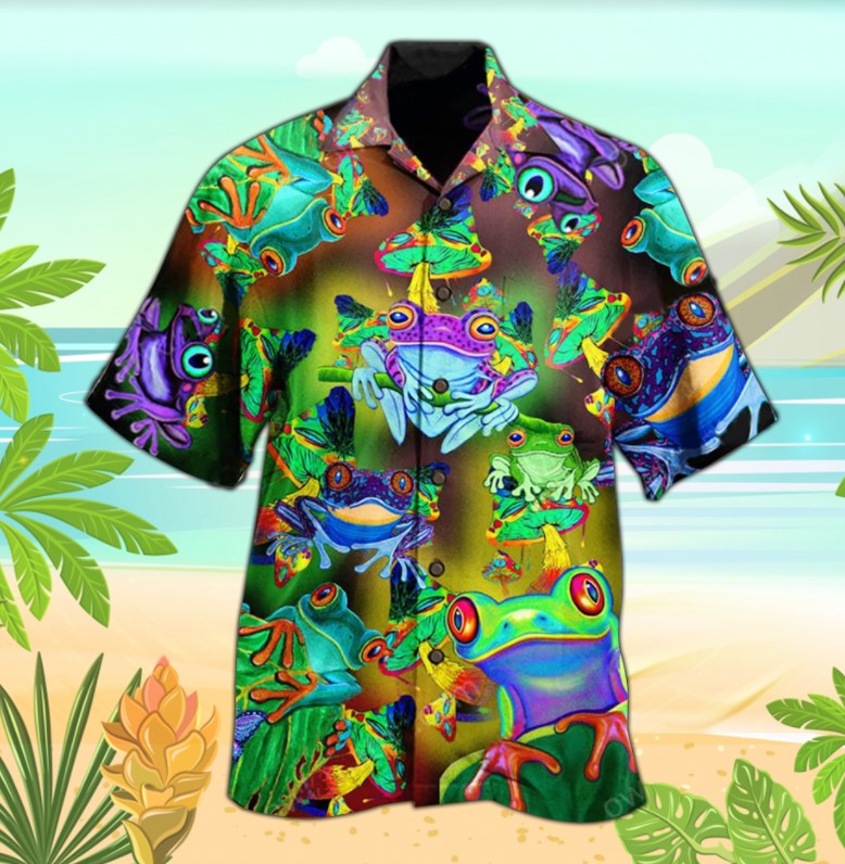 Frogs And Mushrooms Hawaiian Shirt