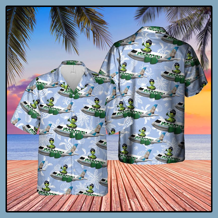 Frontier Airlines Turtle On Airbus Hawaiian Shirt