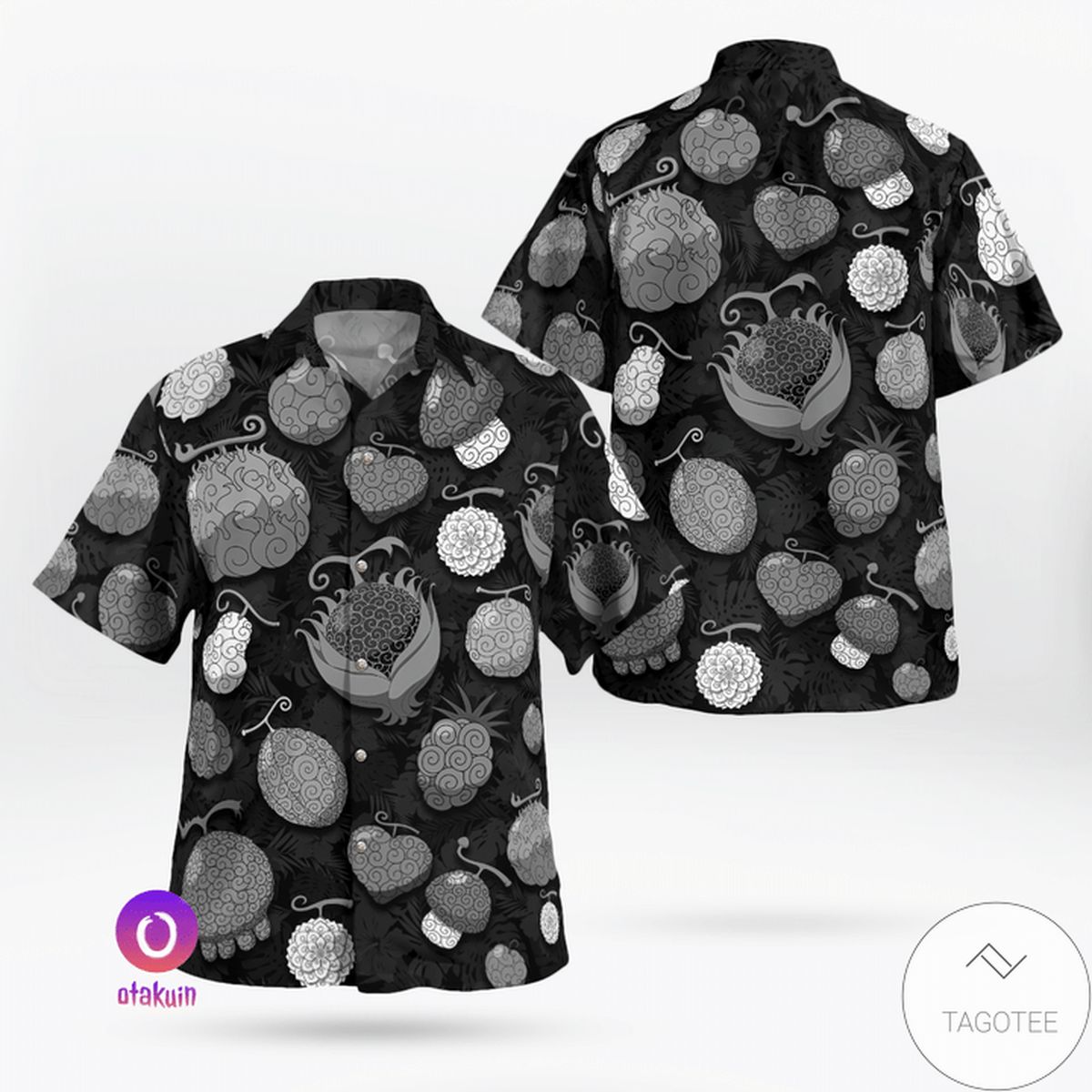 Fruit Devil Black White One Piece Hawaiian Shirt