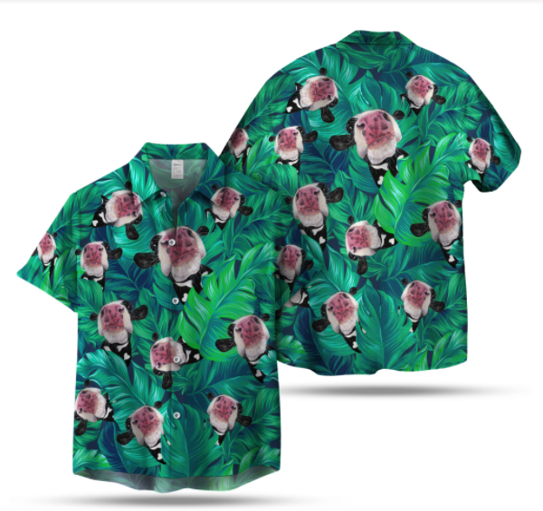 Funny Cow Jungle Hawaiian Shirt