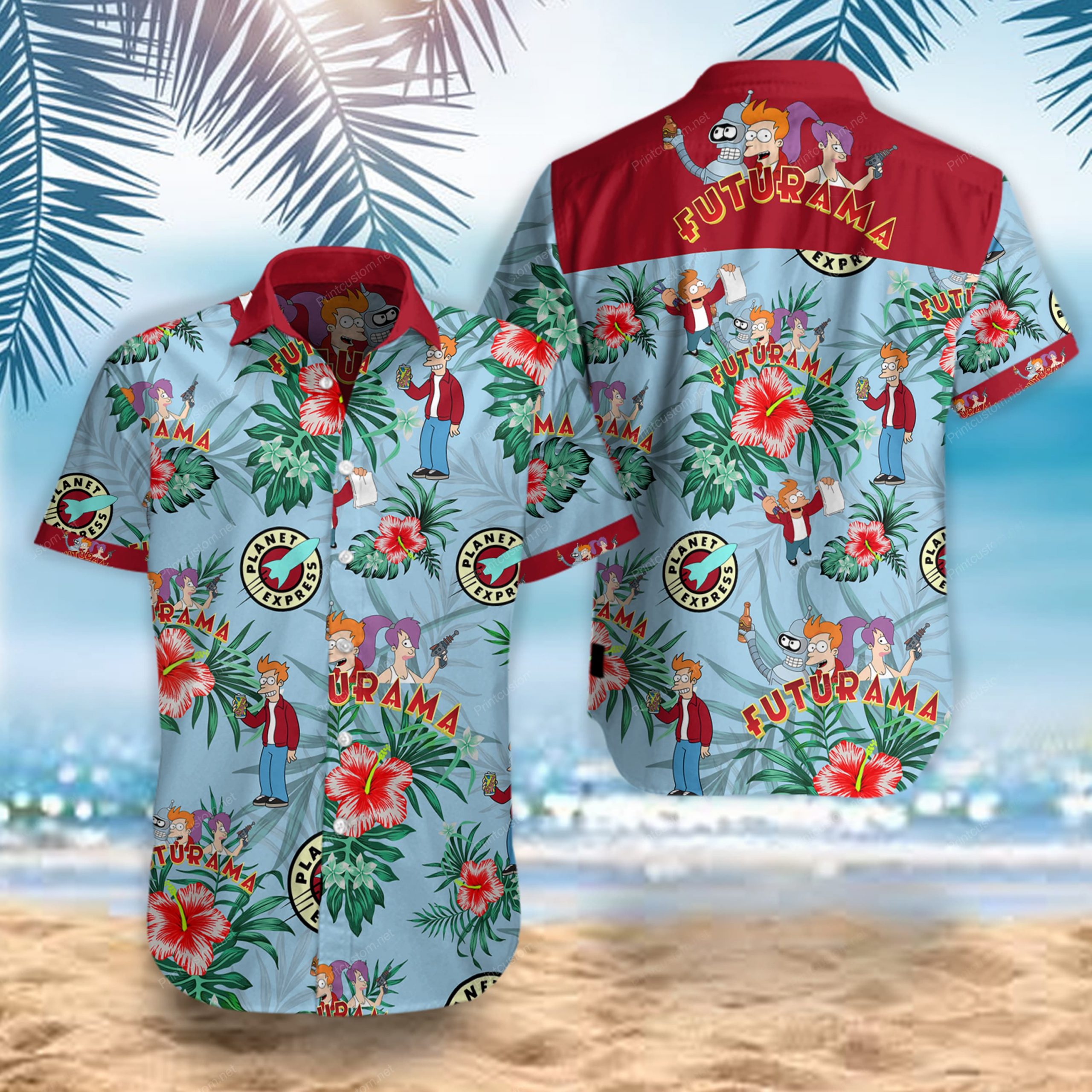 Futurama Hawaiian Shirt Summer Button Up