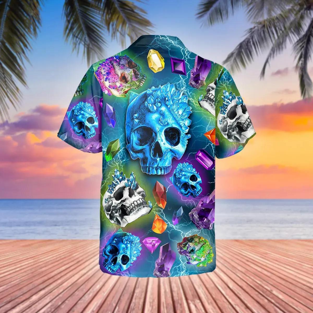 Galaxy Diamond Crystal Skull Hawaiian Shirt – Best Clothing For You