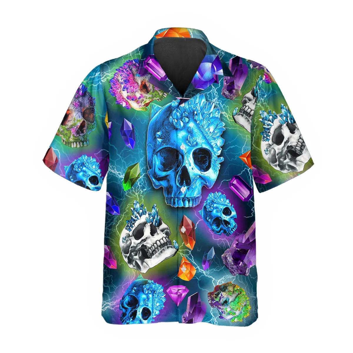 Galaxy Diamond Crystal Skull Hawaiian Shirt – Best Clothing For You