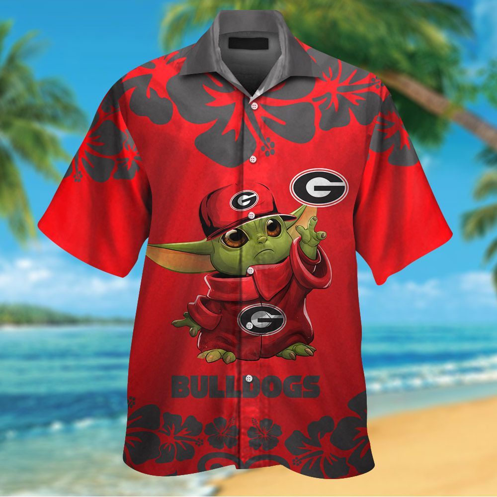 Georgia Bulldogs & Baby Yoda Hawaiian Shirt Hot Trendy Summer 2024