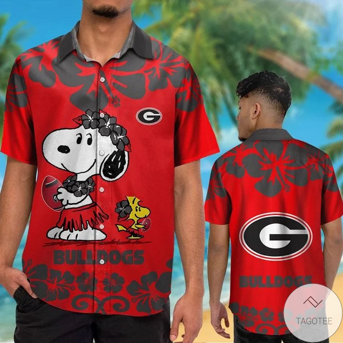 Georgia Bulldogs & Snoopy Hawaiian Shirt