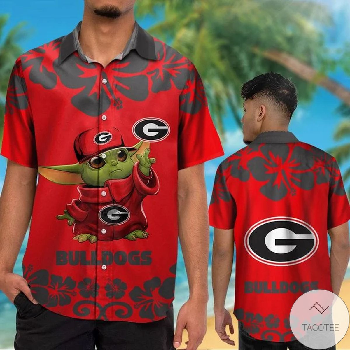 Georgia Bulldogs Baby Yoda Hawaiian Shirt