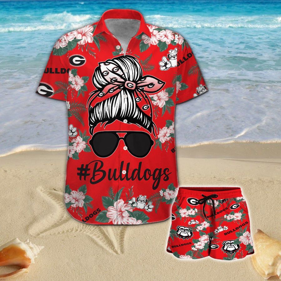 Georgia Bulldogs Girl Messy Bun Hawaiian Shirt Hot Trendy Summer 2024