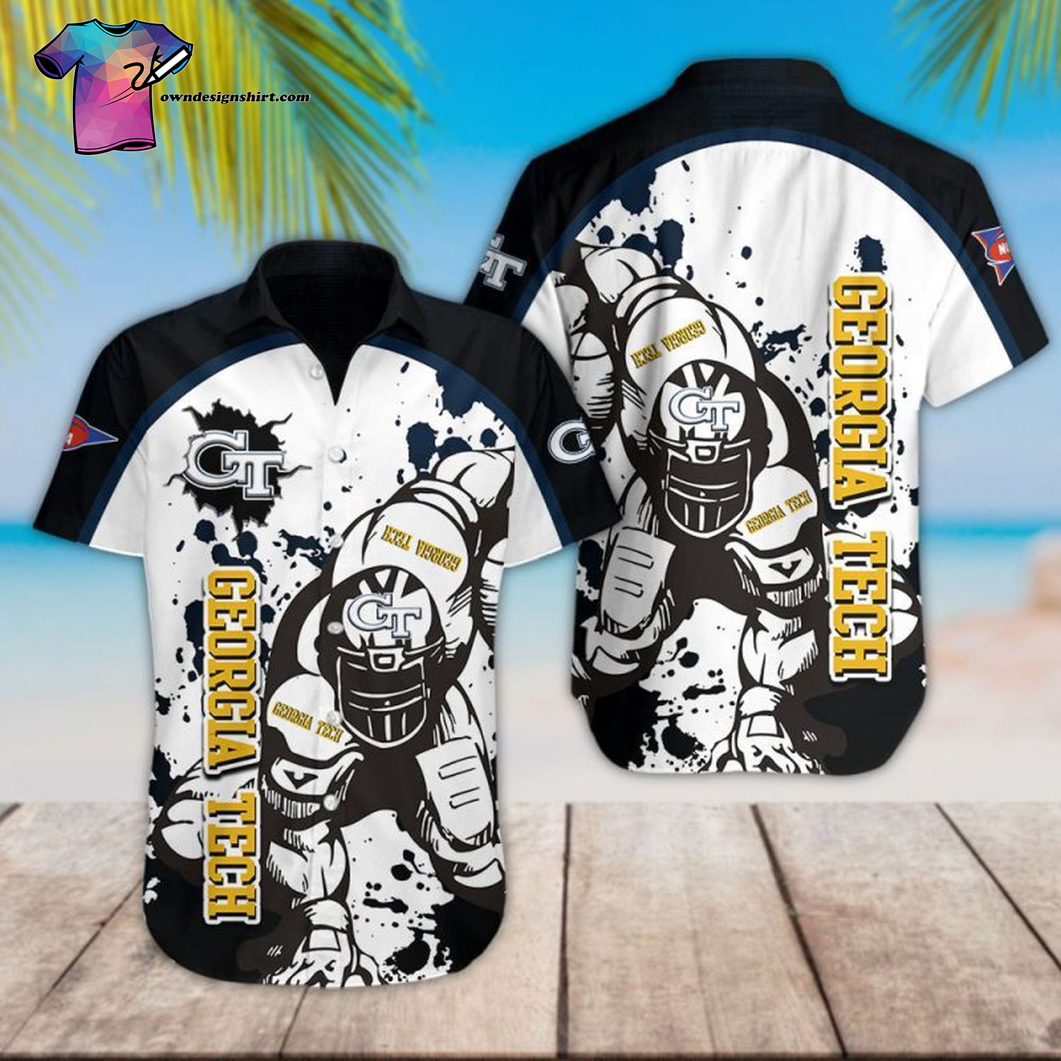 Georgia Tech Yellow Jackets Football Player Hawaiian Shirt