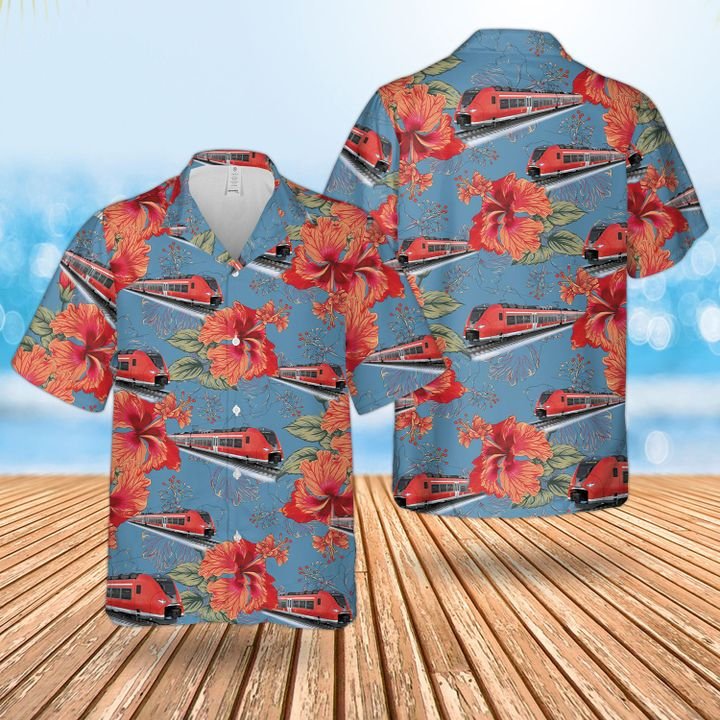 German Deutsche Bahn Hawaiian Shirt