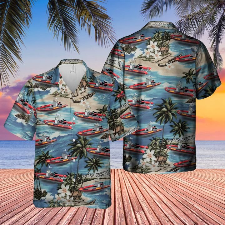 German Rescue Boat Dlrg Hawaiian Shirt