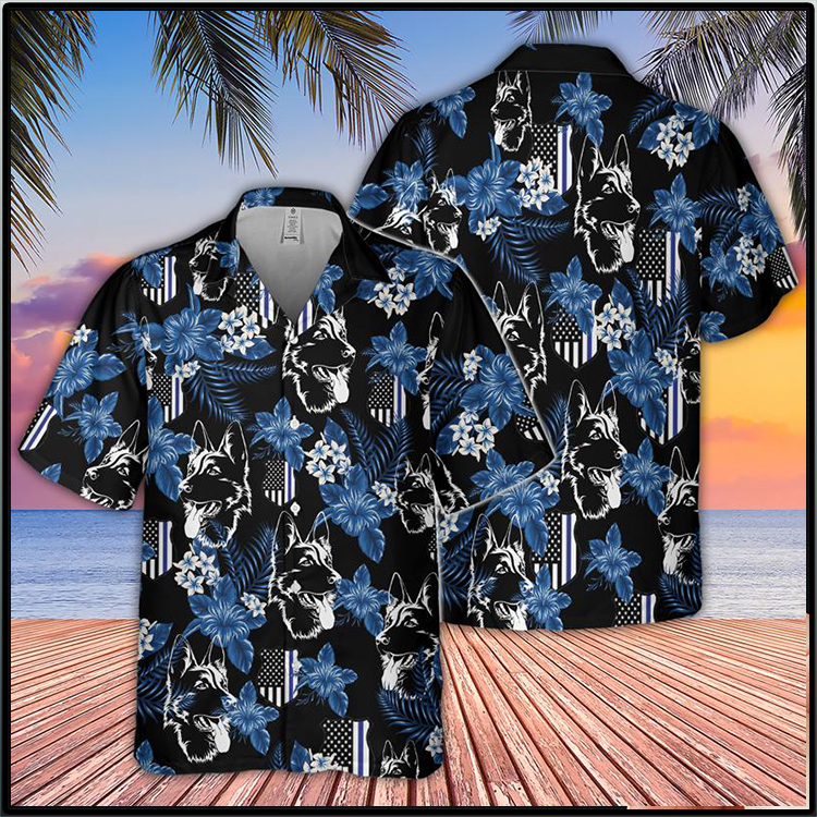 German Shepherd Police Seamless Hawaiian Shirt