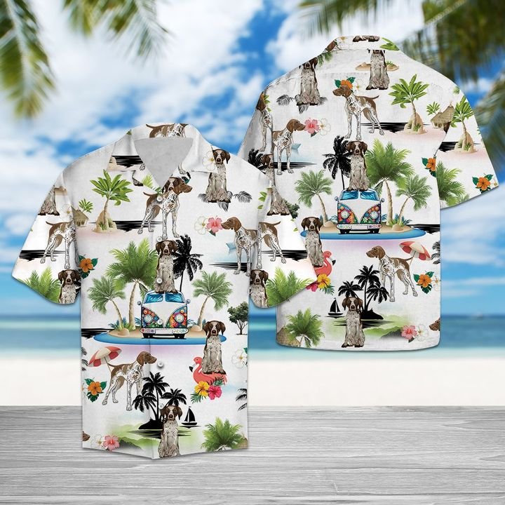 German Shorthaired Pointer Vacation Hawaiian Shirt Summer Button Up