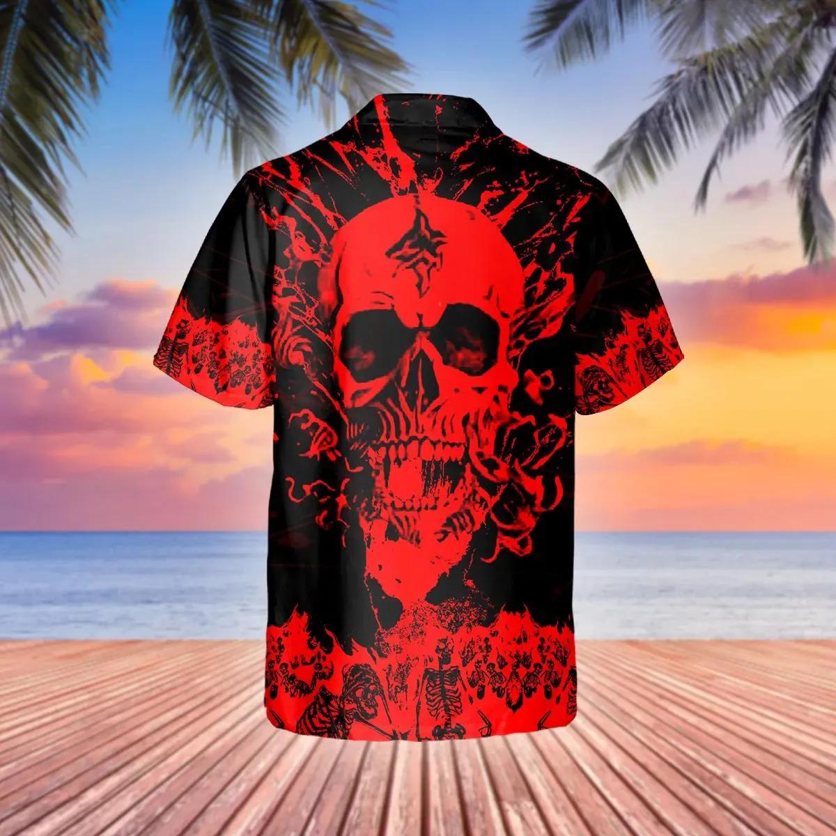 Ghost Blood Skull Personalized Hawaiian Shirt – Best Clothing For You