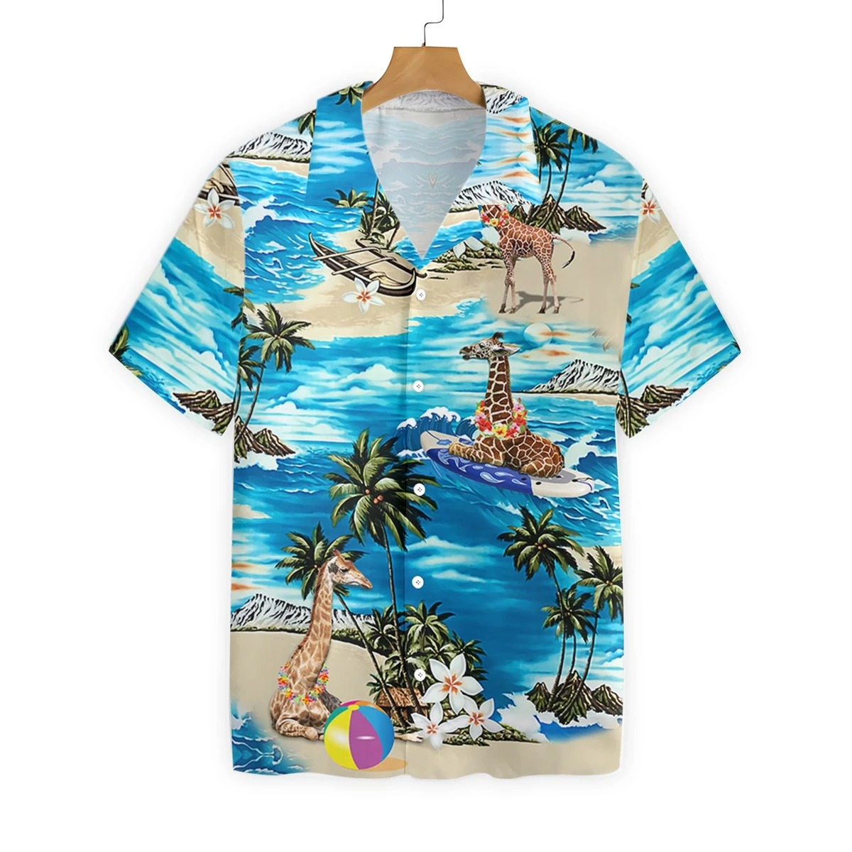 Giraffe Beach Hawaiian Shirt