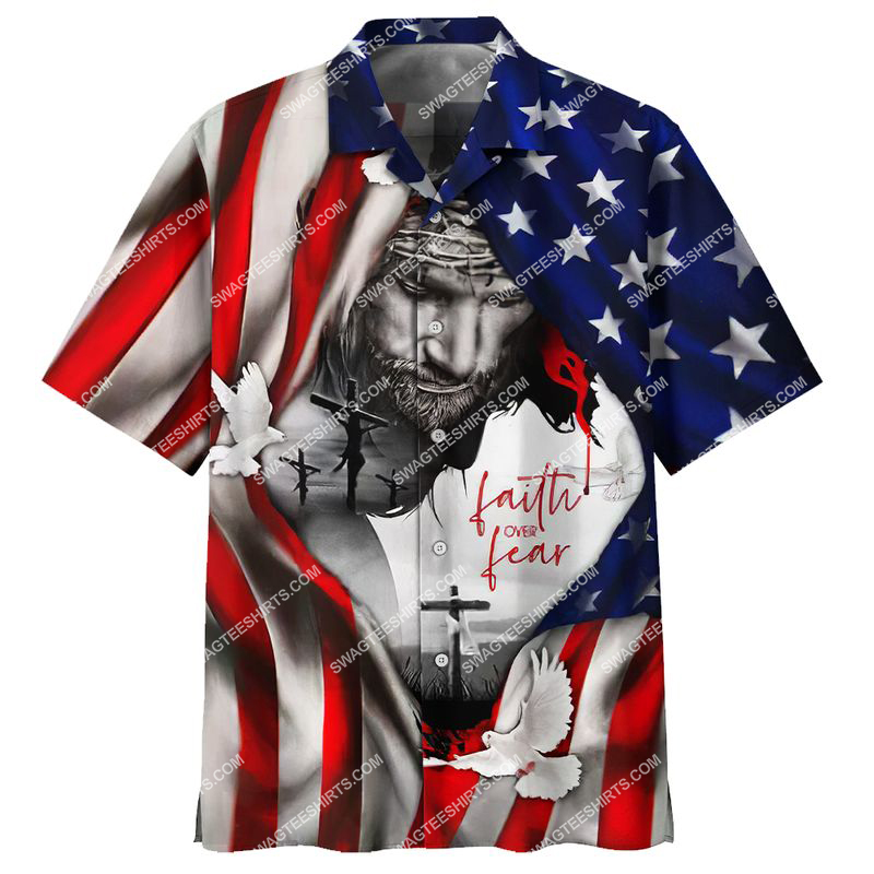 God Faith Over Fear All Over Printed Hawaiian Shirt