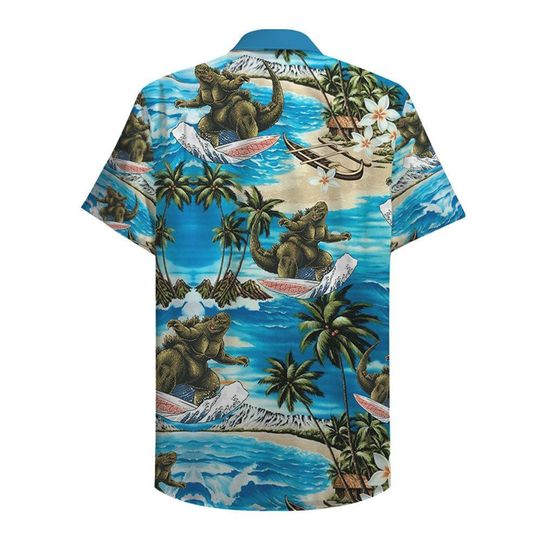 Godzilla Surfing Hawaiian Shirt