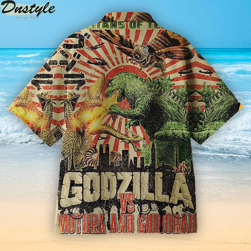 Godzilla Vs Mothra And Ghidorah Hawaiian Shirt