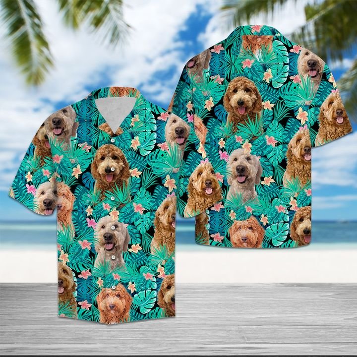 Goldendoodle Tropical Hawaiian Shirt Summer Button Up