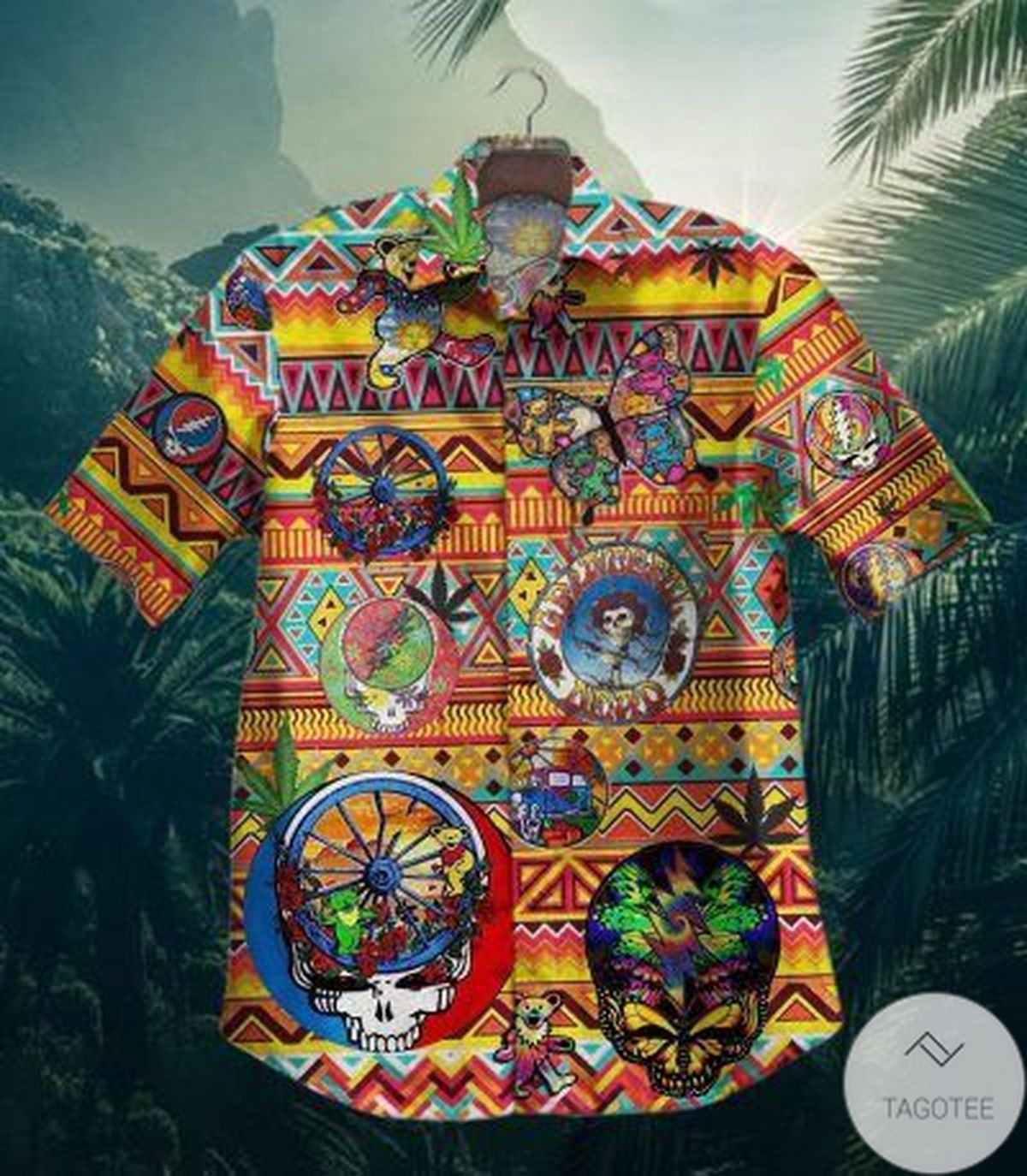 Grateful Dead Skull Tropical Vintage Hawaiian Shirt