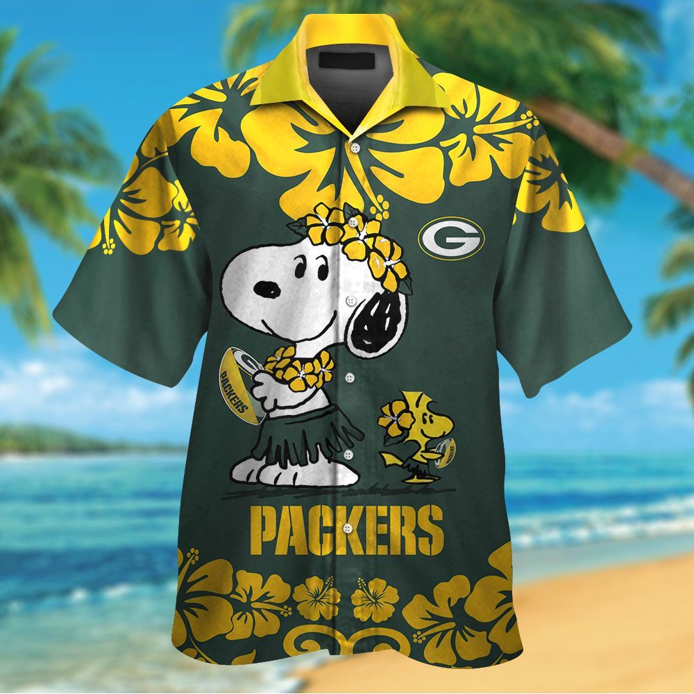 Green Bay Packers & Snoopy Hawaiian Shirt Hot Trendy Summer 2024