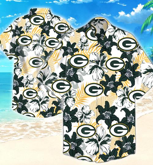 Green Bay Packers Flower Hawaiian Shirt Summer Button Up