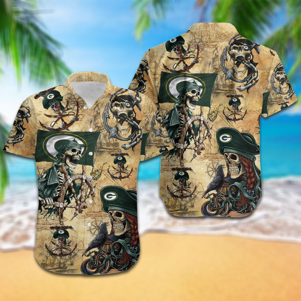 Green Bay Packers Pirates Retro Hawaiian Shirt Hot Trendy Summer 2024