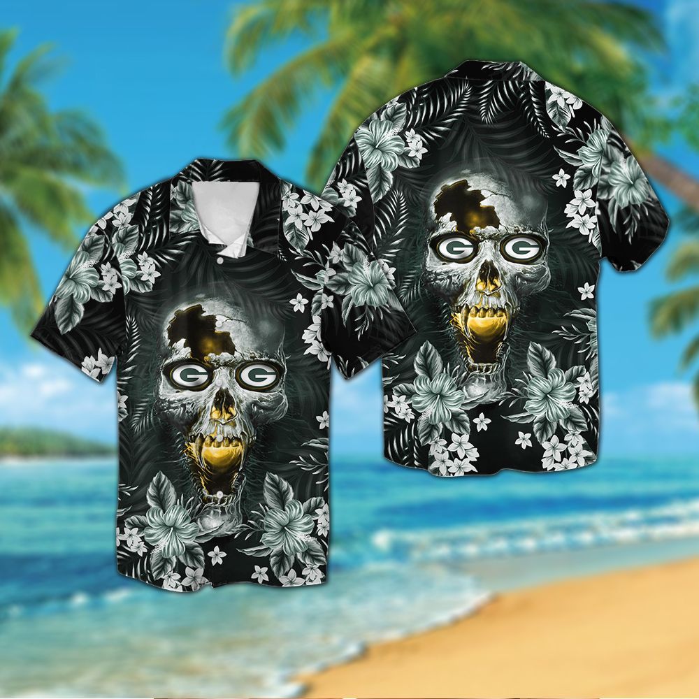 Green Bay Packers Skull Hawaiian Shirt Hot Trendy Summer 2024