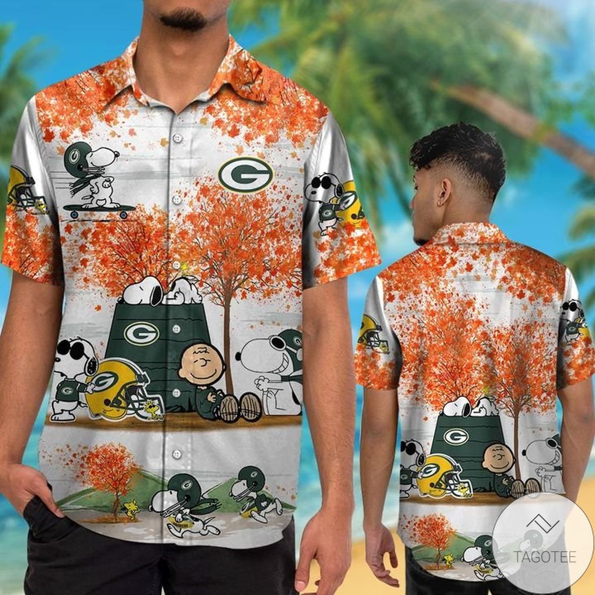 Green Bay Packers Snoopy Autumn Hawaiian Shirt