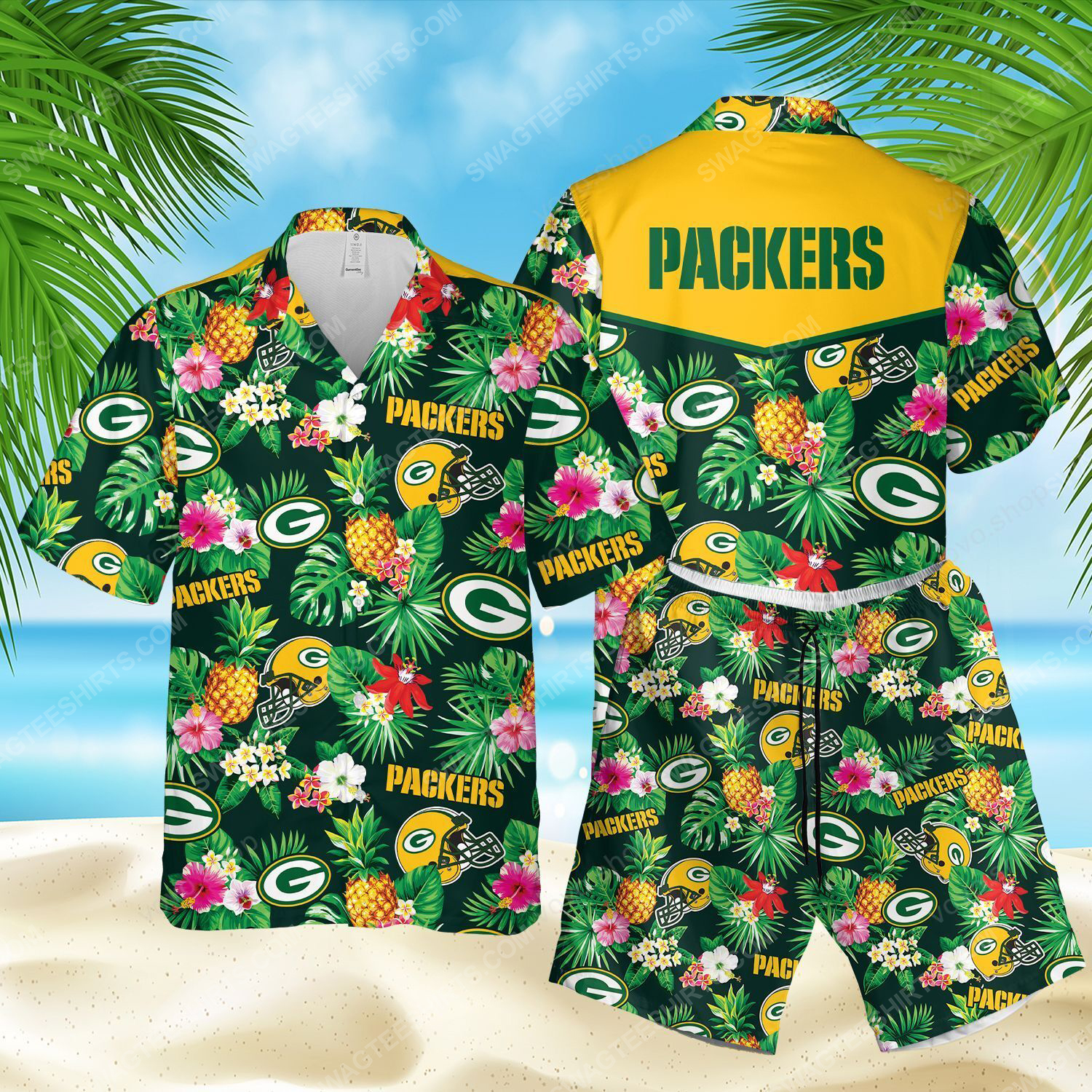 Green Bay Packers Summer Vacation Hawaiian Shirt- Maria