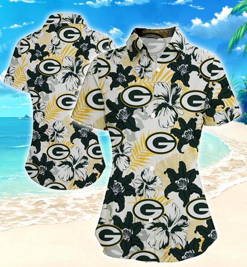 Green Bay Packers Women Hawaiian Shirt Summer Button Up