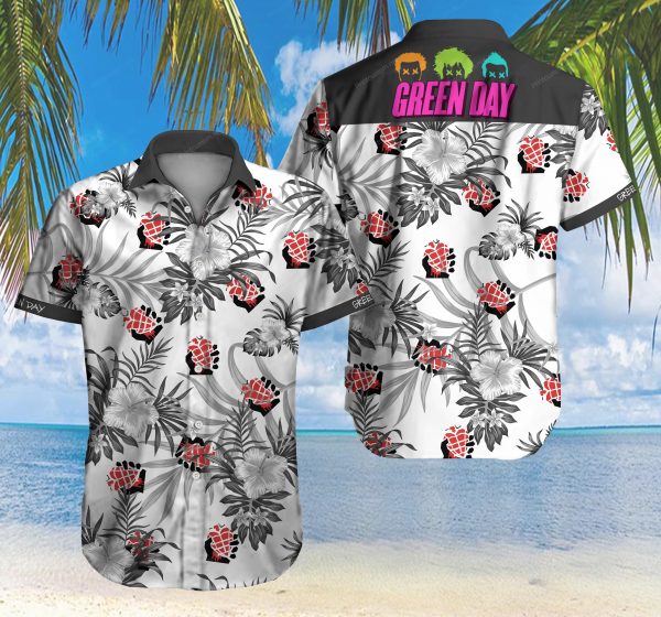 Greenday Hawaiian Shirt Summer Button Up