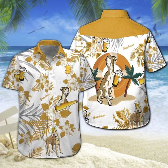 Greyhound Bee Hawaiian Shirt Summer Button Up