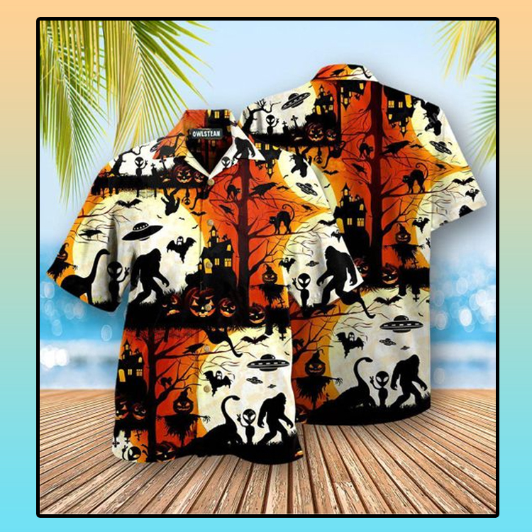 Halloween Ew People Bigfoot Ufo Hawaiian Shirt