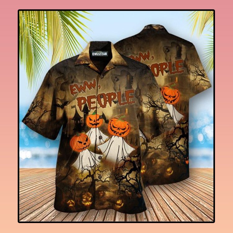 Halloween Ew People Pumpkin Ghost Hawaiian Shirt