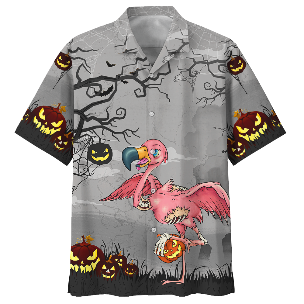 Halloween Flamingo Pumpkins Hawaian Shirt